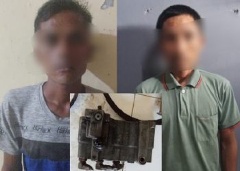 Penadah dan pencuri onderdil excavator.