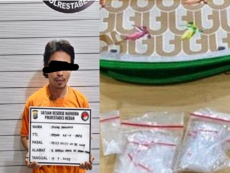 Bagong ditangkap karena mengedar sabu.