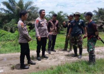 Dit Pamobvit Polda Sumut metika melaksanakan Anev Sistem Pengamanan di Perkebunan Tanjung Garbus Pagar Merbau. Foto/medandaily.com/ist